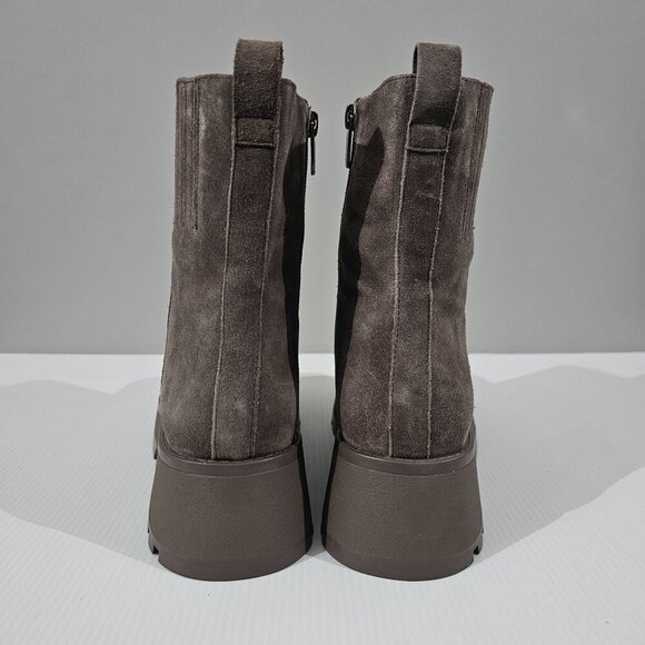 NEW Vince Camuto Neframes Ankle Boot Womens 9.5 Dark Taupe Suede Chunky Platform - Picture 7 of 14